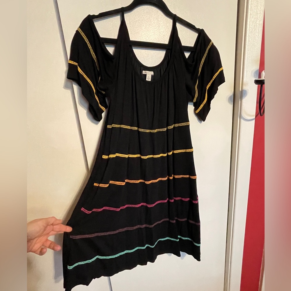 Cato fashions, cold shoulder sundress, women’s L, black